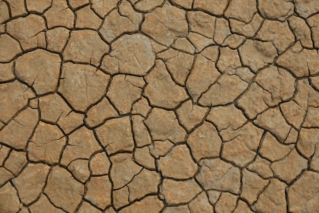 a close up view of a cracked surface