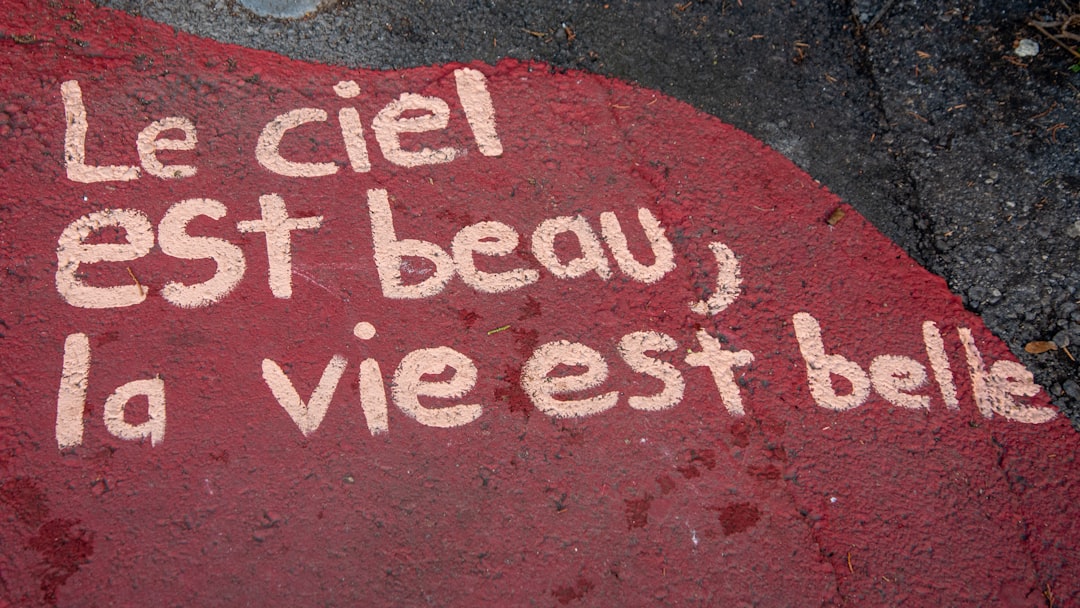 a red rock with a message written on it